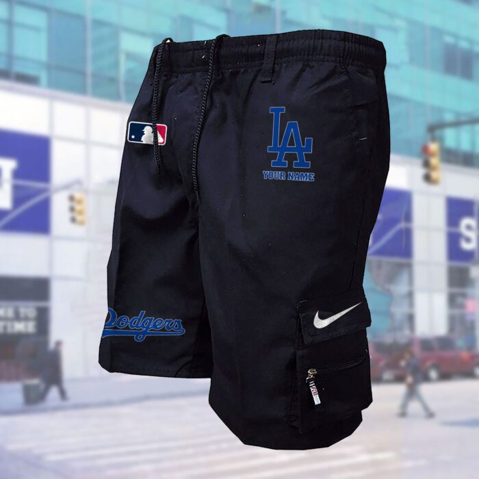 Los Angeles Dodgers MLB Custom Name Multi-pocket Mens Cargo Shorts Outdoor Shorts WMS1017
