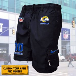 Los Angeles Rams NFL Personalized Multi pocket Mens Cargo Shorts Outdoor Shorts WMS2116