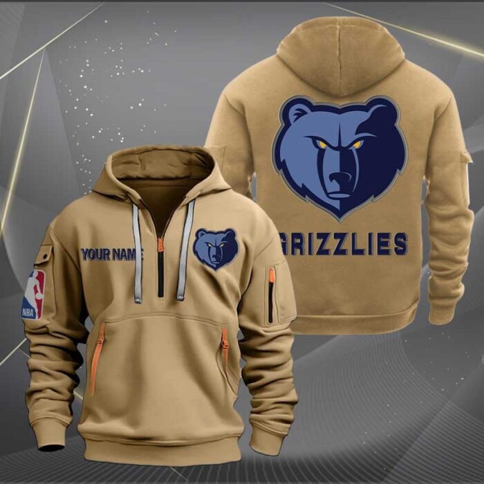 Memphis Grizzlies NBA 2024 Personalized Trending Quarter Zip Hoodie