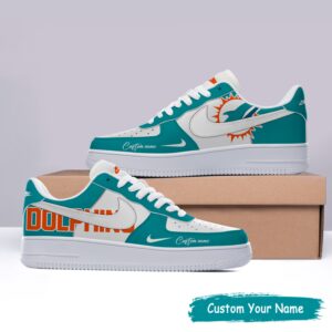 Miami Dolphins Air Force 1 Sneakers AF1 Limited Shoes WAF1084