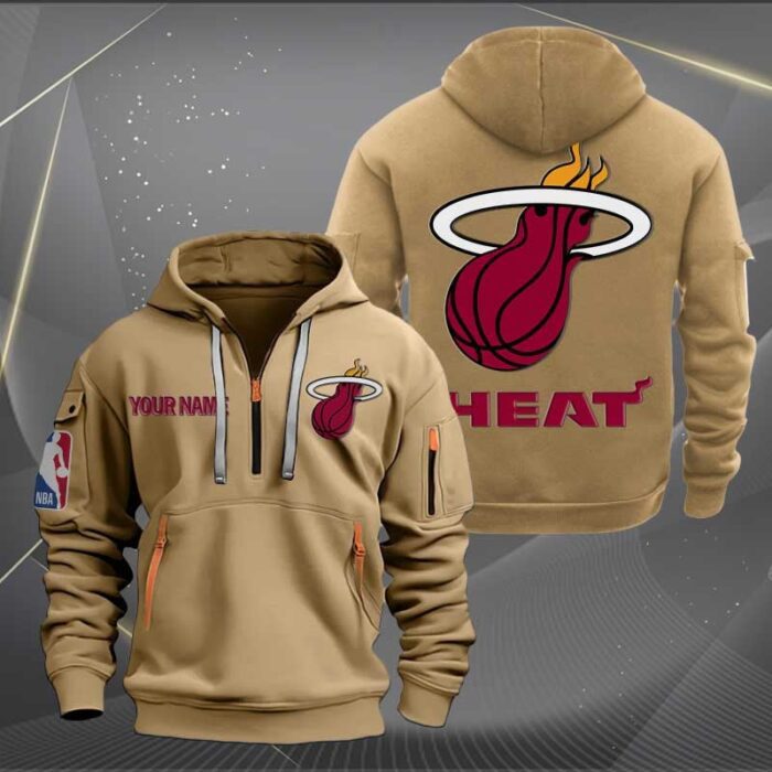 Miami Heat NBA 2024 Personalized Trending Quarter Zip Hoodie