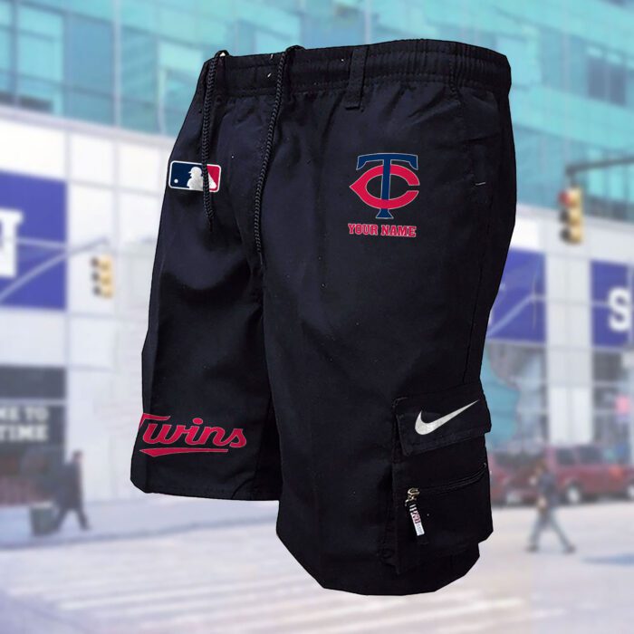 Minnesota Twins MLB Custom Name Multi-pocket Mens Cargo Shorts Outdoor Shorts WMS1011