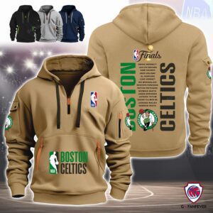 NBA Boston Celtics Finals Team Players 2-Sided Printing Quarter Zip Hoodie
