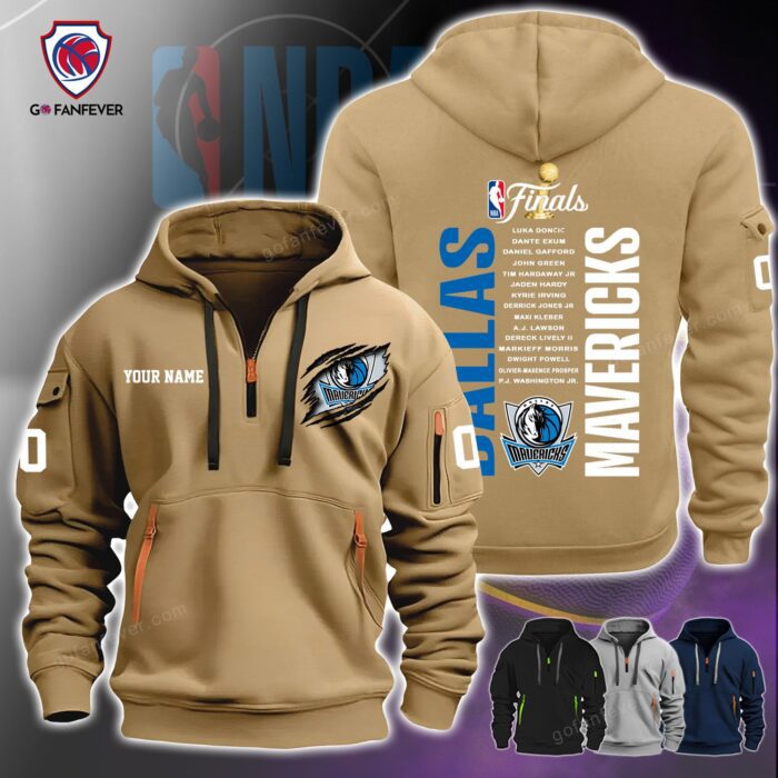 NBA Dallas Mavericks Finals Champions 2024 Custom Name Custom Number Quarter Zip Hoodie