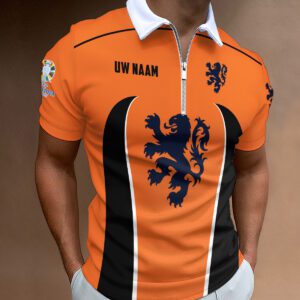 Netherlands National Football Team Euro 2024 Zipper Polo Shirt