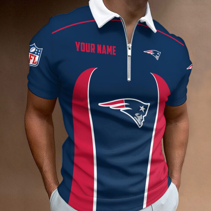 New England Patriots Zipper Polo Shirt