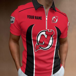 New Jersey Devils Zipper Polo Shirt