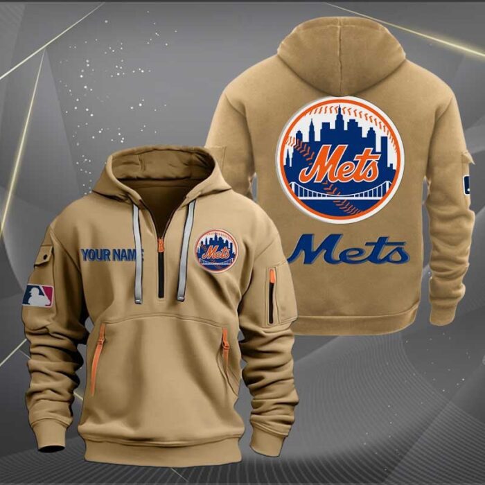 New York Mets MLB 2024 Personalized Trending Quarter Zip Hoodie