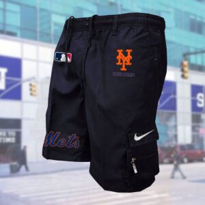 New York Mets MLB Custom Name Multi-pocket Mens Cargo Shorts Outdoor Shorts WMS1019