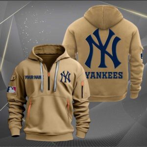 New York Yankees MLB 2024 Personalized Trending Quarter Zip Hoodie