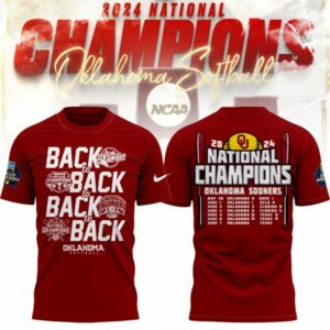 Oklahoma Sooners National Champion Back To Back 2024 T-Shirt TOS1001