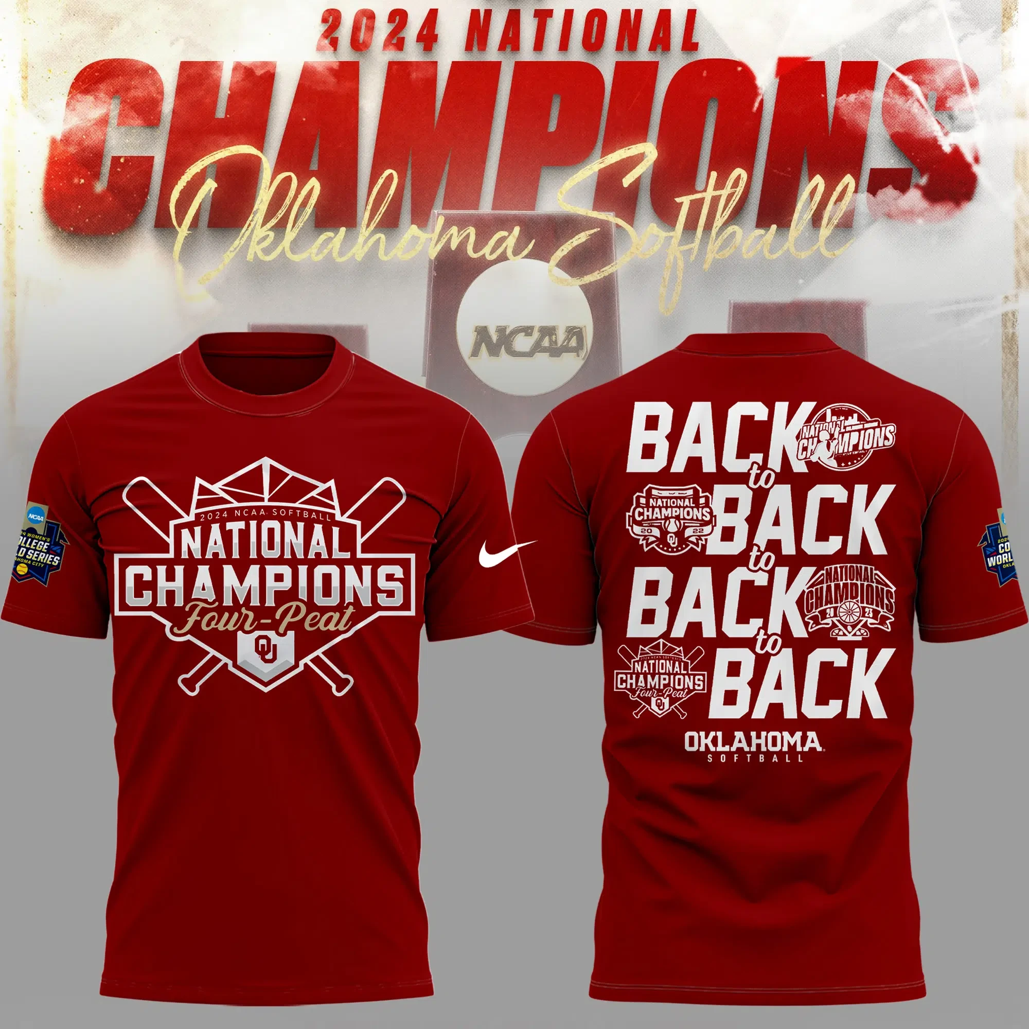 Oklahoma Sooners National Champion Back To Back 2024 T-Shirt TOS1005
