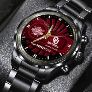 Oklahoma Sooners Softball Black Stainless Steel Watch GSW1021