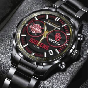 Oklahoma Sooners Softball Black Stainless Steel Watch GSW1022