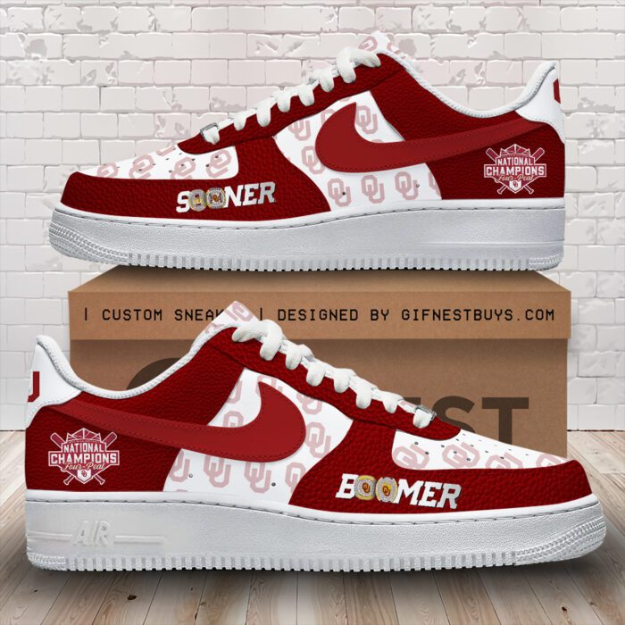 Oklahoma Sooners Women's Softball Air Force 1 Sneaker AF Limited Shoes