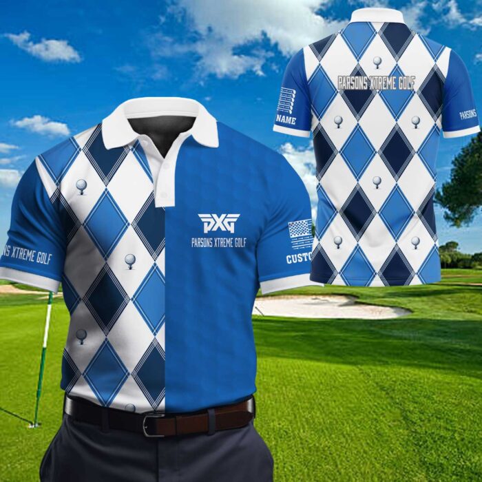 PXG Seamless Argyle Pattern Personalized Golf Polo Shirt