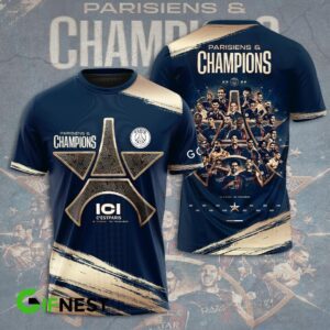 Paris Saint-Germain Champion 2024 Winner Ligue 1 Unisex T-Shirt WTP1006