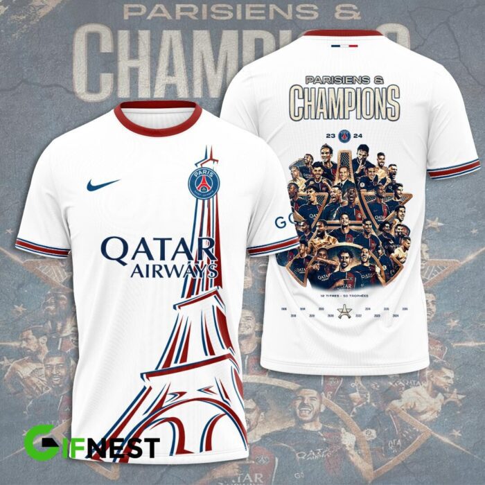 Paris Saint-Germain Champion 2024 Winner Ligue 1 Unisex T-Shirt WTP1010