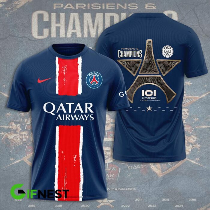 Paris Saint-Germain Champion 2024 Winner Ligue 1 Unisex T-Shirt WTP1016