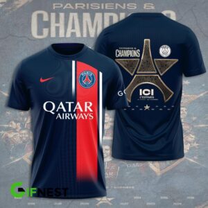 Paris Saint-Germain Champion 2024 Winner Ligue 1 Unisex T-Shirt WTP1023