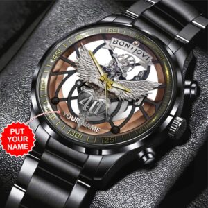 Personalized Bon Jovi Black Stainless Steel Watch GSW1203