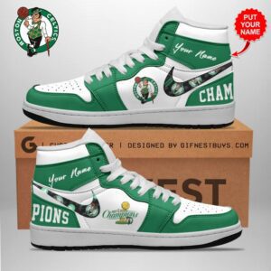 Personalized Boston Celtics Winner NBA 2024 Champion Final Air Jordan 1 Sneaker GBC1178