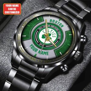 Personalized Boston Celtics Winner NBA 2024 Champion Final Black Stainless Steel Watch GBC1229