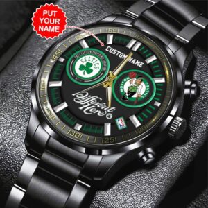 Personalized Boston Celtics Winner NBA 2024 Champion Final Black Stainless Steel Watch GBC1231