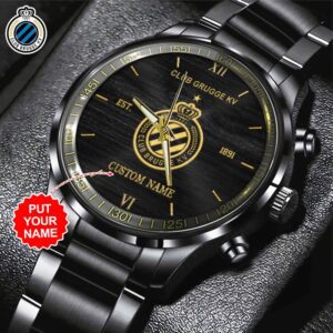 Personalized Club Brugge K.V. Black Stainless Steel Watch GSW1069