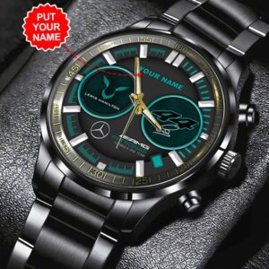 Personalized Lewis Hamilton Black Stainless Steel Watch GSW1023