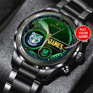 Personalized New Zealand Warriors x Rolex Black Stainless Steel Watch GSW1342