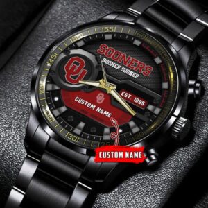 Personalized Oklahoma Sooners Softball Black Stainless Steel Watch GSW1147