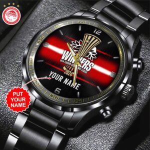 Personalized Olympiakos F.C. Black Stainless Steel Watch GSW1039