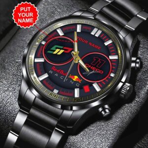 Personalized Red Bull Racing F1 x Sergio Pérez Black Stainless Steel Watch GSW1030