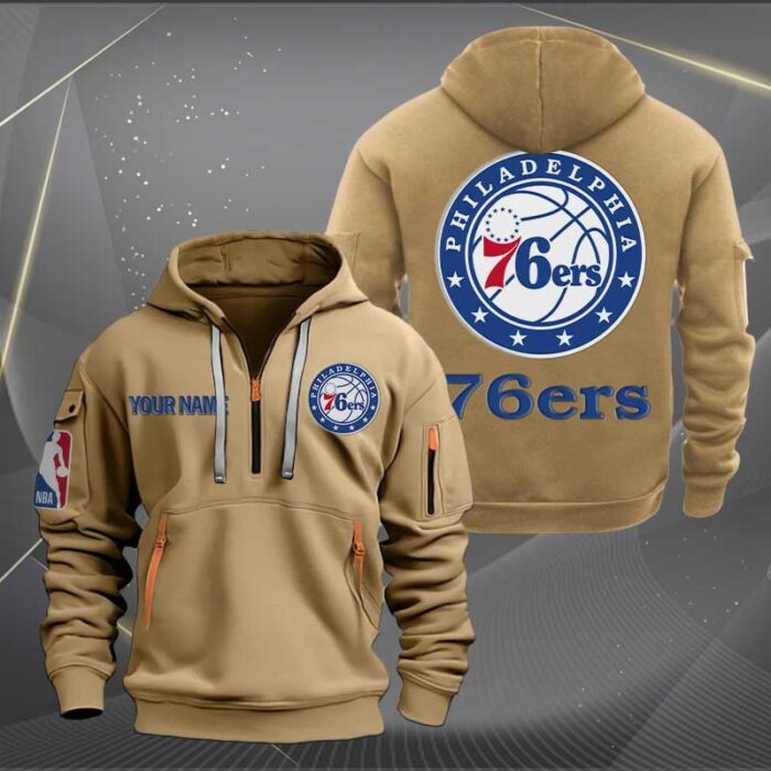 Philadelphia 76ers NBA 2024 Personalized Trending Quarter Zip Hoodie