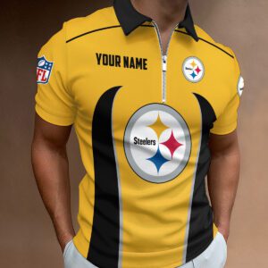Pittsburgh Steelers Zipper Polo Shirt