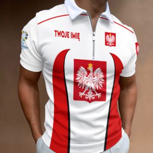 Poland National Football Team Euro 2024 Zipper Polo Shirt