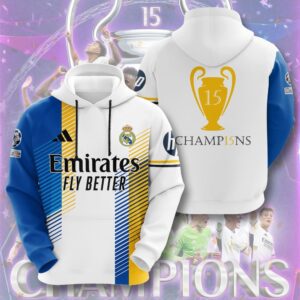 Real Madrid 15th Champions League Winner 2024 Unisex Hoodie WRMH1014