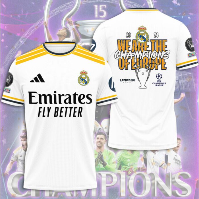Real Madrid 15th Champions League Winner 2024 Unisex T-Shirt WRM1001