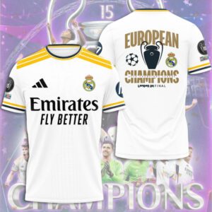 Real Madrid 15th Champions League Winner 2024 Unisex T-Shirt WRM1004