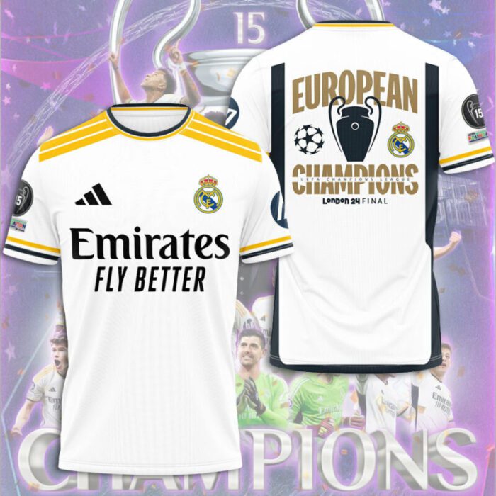 Real Madrid 15th Champions League Winner 2024 Unisex T-Shirt WRM1006