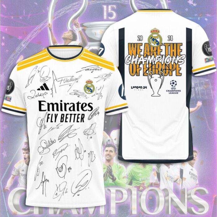 Real Madrid 15th Champions League Winner 2024 Unisex T-Shirt WRM1007