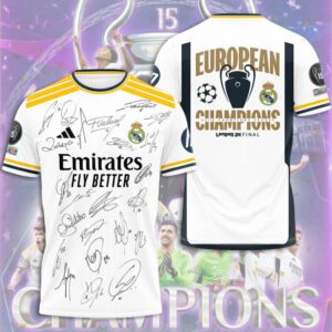Real Madrid 15th Champions League Winner 2024 Unisex T-Shirt WRM1008