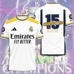 Real Madrid 15th Champions League Winner 2024 Unisex T-Shirt WRM1009