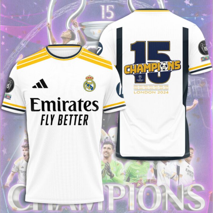 Real Madrid 15th Champions League Winner 2024 Unisex T-Shirt WRM1009