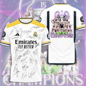 Real Madrid 15th Champions League Winner 2024 Unisex T-Shirt WRM1011