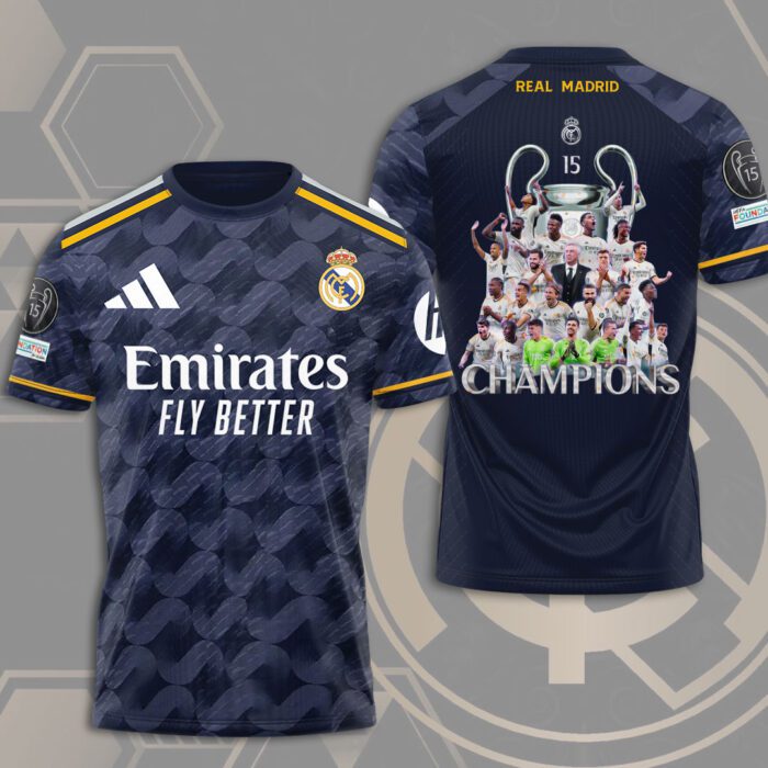 Real Madrid 15th Champions League Winner 2024 Unisex T-Shirt WRM1018