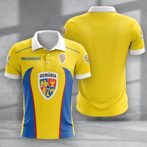 Romania National Football Team Euro 2024 Zipper Polo Shirt