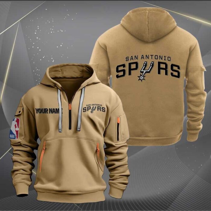 San Antonio Spurs NBA 2024 Personalized Trending Quarter Zip Hoodie