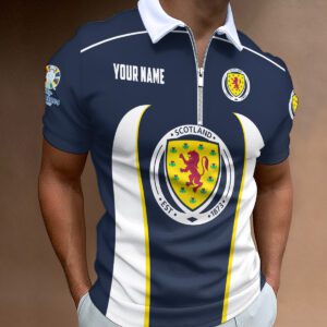 Scotland National Football Team Euro 2024 Zipper Polo Shirt